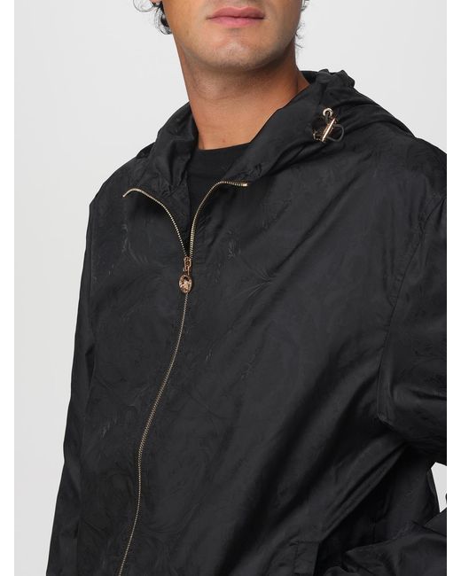 Versace Gray Zip Up Hooded Jacket for men