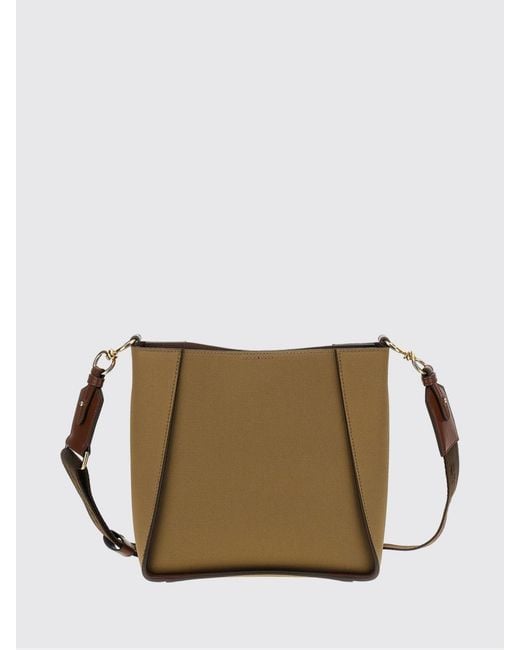 Stella McCartney Brown Logo-Print Cotton And Faux Leather Crossbody Bag