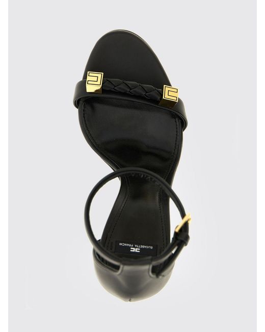 Elisabetta Franchi Black Leather Sandals