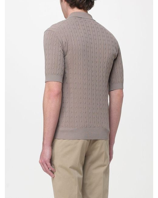Kangra Gray Cotton Knit Polo Shirt for men