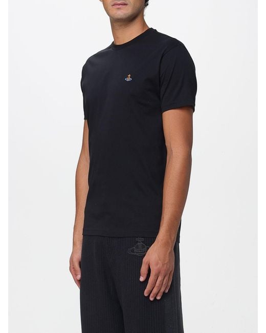 Vivienne Westwood Black Cotton T-Shirt With Logo for men