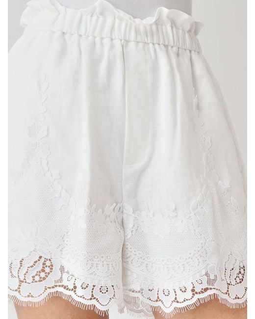 Twinset White Linen Shorts
