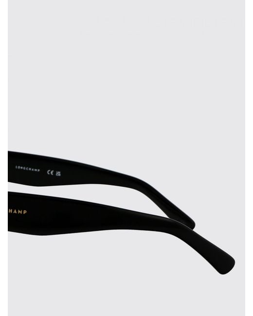Longchamp Black Oversized Teardrop Sunglasses
