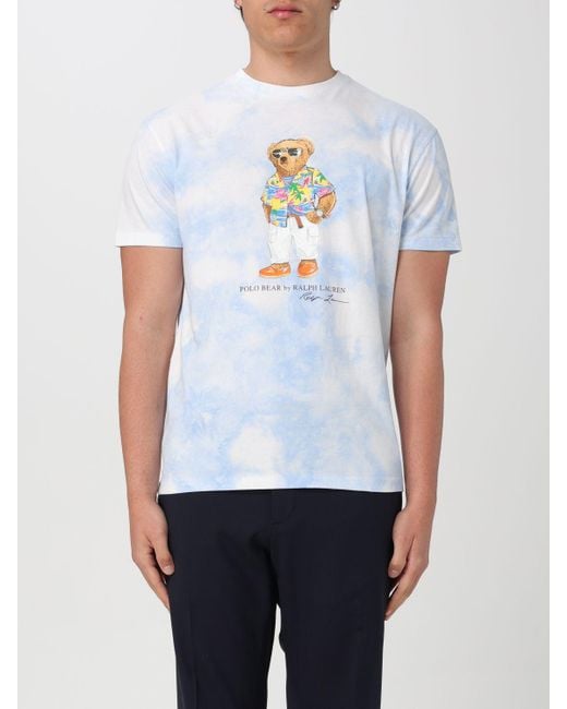 T-shirt in cotone con stampa di Polo Ralph Lauren in White da Uomo