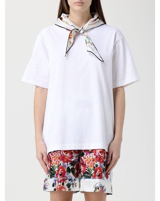 Dolce & Gabbana White Dolce &Amp Gabbana T-Shirts With Scarf