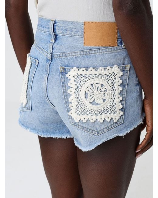 Alanui Blue Denim Shorts