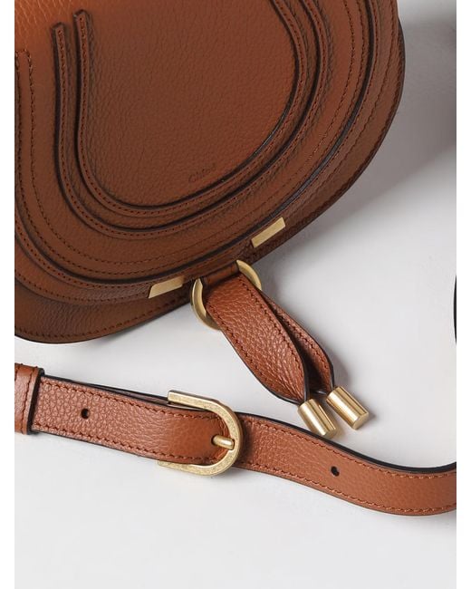 Chloé Brown Marcie Bag In Grained Leather