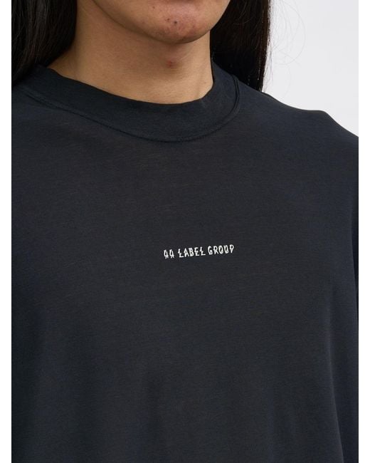 44 Label Group Black Cotton T-Shirt With Logo for men