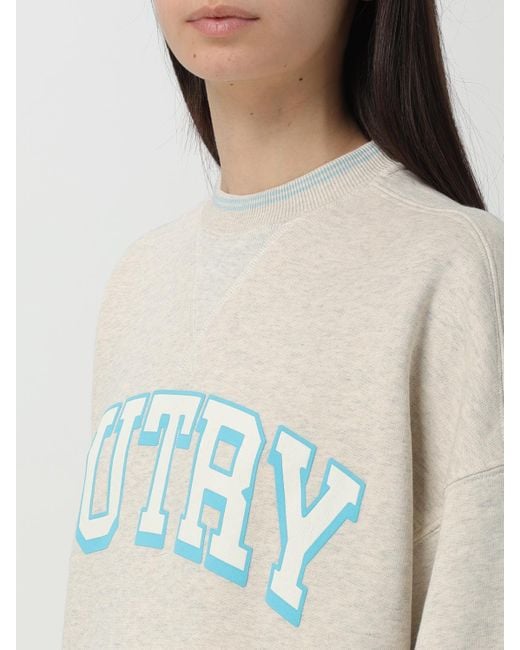 Felpa A Girocollo Con Maxi Logo di Autry in Natural