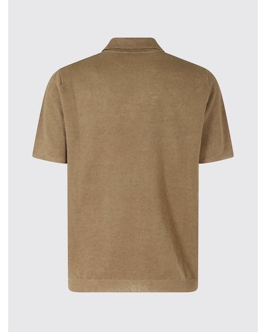 Roberto Collina Brown Linen Polo Shirt for men