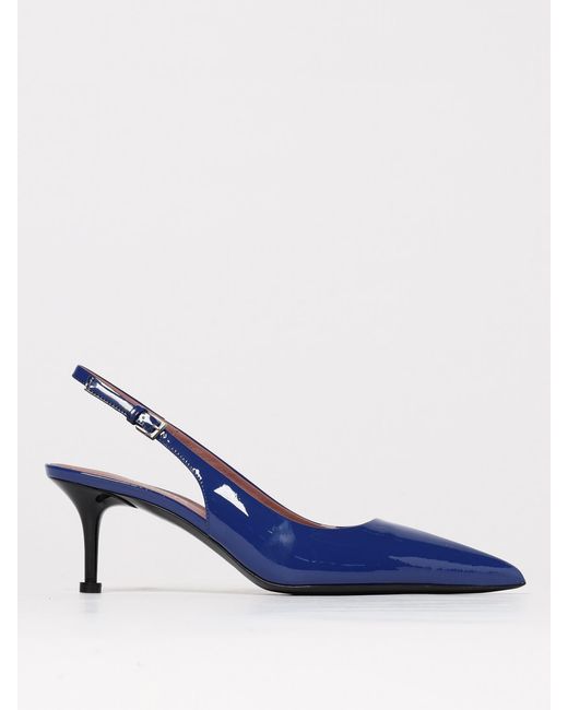 Premiata Blue Patent Leather Slingback Pumps