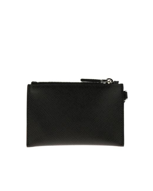 Leather pouch in black - Prada | Mytheresa