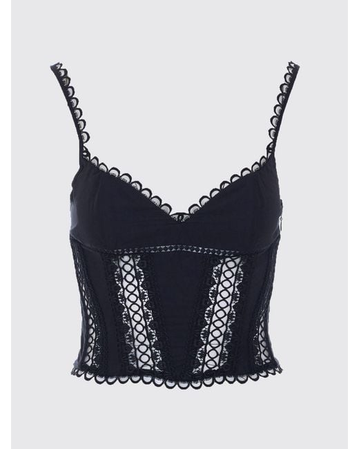 Charo Ruiz Blue Ibiza Embroidered Cotton Blend Slim Fit Off-The-Shoulder Corset Top