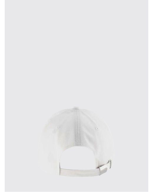 Boss White Cotton Hat With Logo Print for men