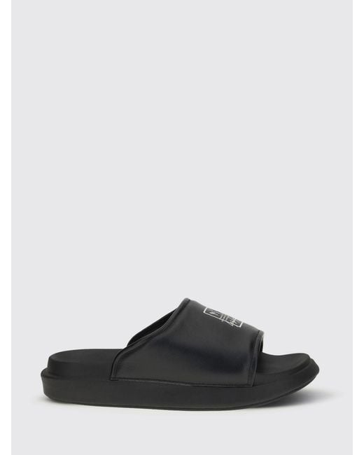 Y-3 Black Leather Sliders for men