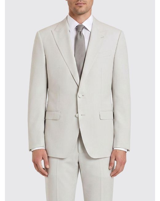 Dolce & Gabbana White Dolce &Amp Gabbana Single Breasted Wool Blazer for men