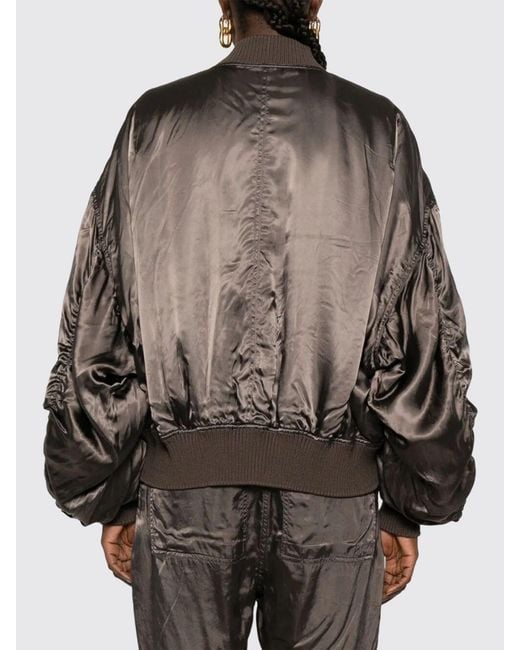 Rick Owens Brown Technical Fabric Bomber Jacket