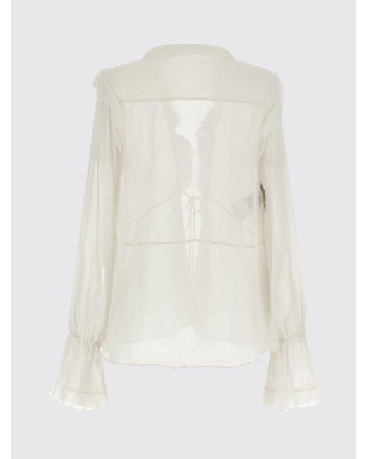 Alberta Ferretti White Silk Blouse