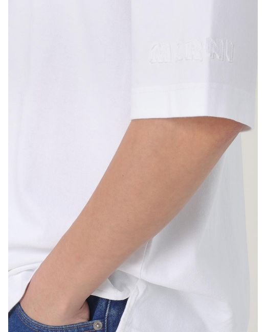 Marni White Short Sleeve Polo Shirt for men