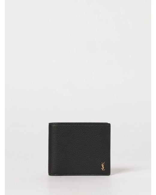 Saint Laurent White East/West Tiny Cassandre Wallet for men