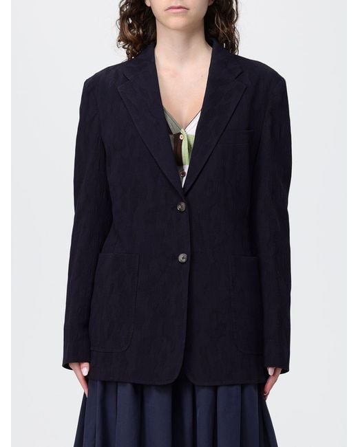 Paul Smith Blue Single-Breasted Cotton Blend Blazer