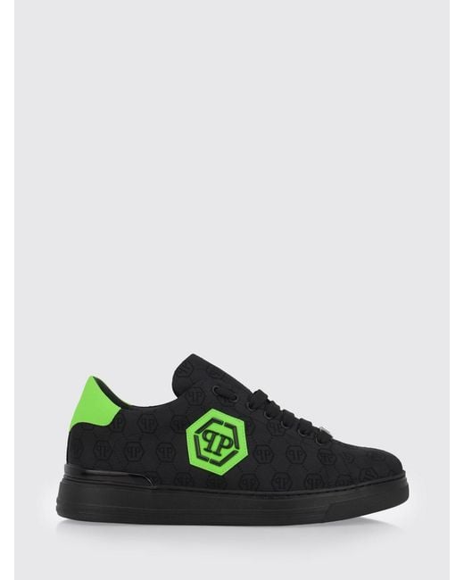 Philipp Plein Green Fabric Sneakers With Hexagon Jacquard for men