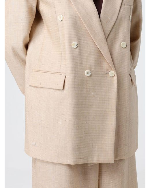 Alysi Natural Double-Breasted Blazer