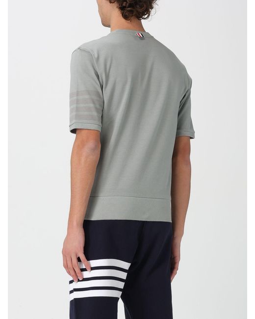 Thom Browne Gray Bar Cotton T-Shirt for men