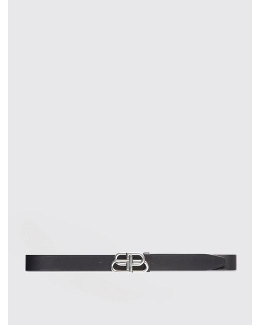 Balenciaga White Bb Leather Belt for men