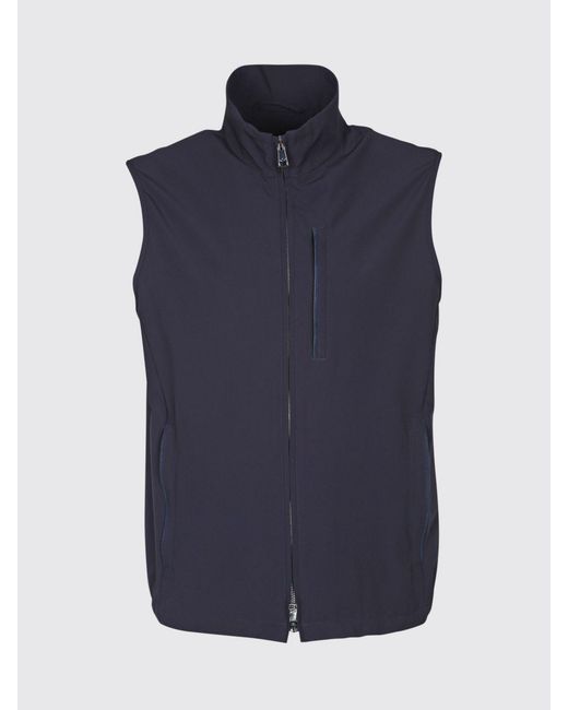 Paul & Shark Blue Paul &Amp Shark Technical Fabric Zip Vest for men