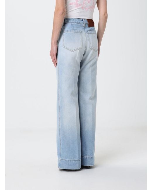 Victoria Beckham Blue Palazzo Denim Jeans