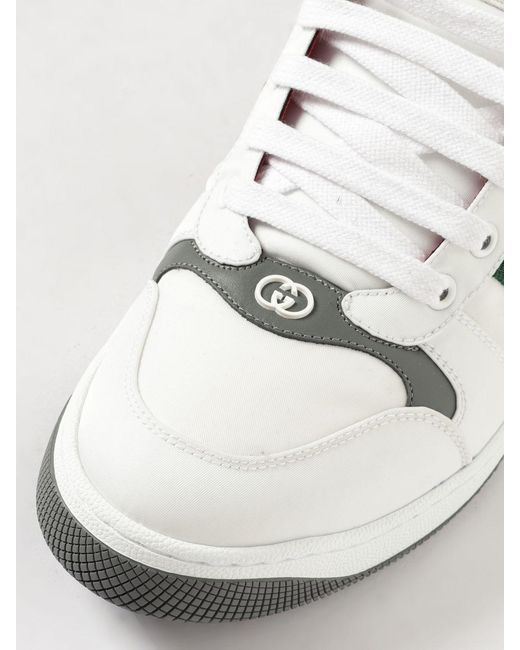Gucci White Screener Sneakers for men