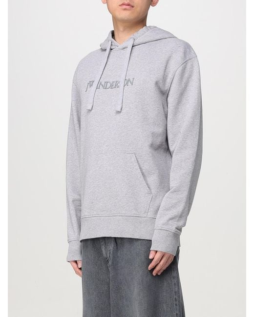 J.W. Anderson Gray Embroidered Logo Hoodie for men