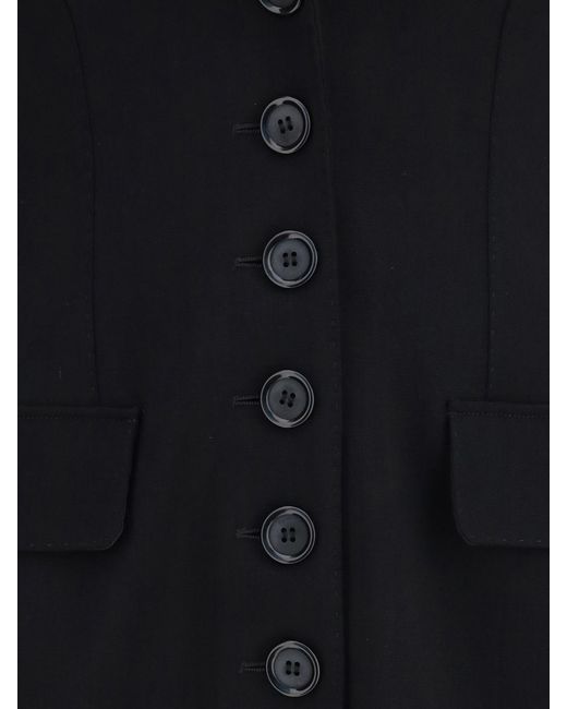 Dolce & Gabbana Blue Dolce &Amp Gabbana Single-Breasted Short Wool Blazer With Peak Lapels