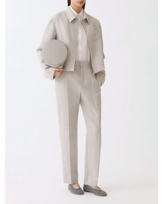 Fabiana Filippi White Wool And Cotton Blend Tailored Trousers