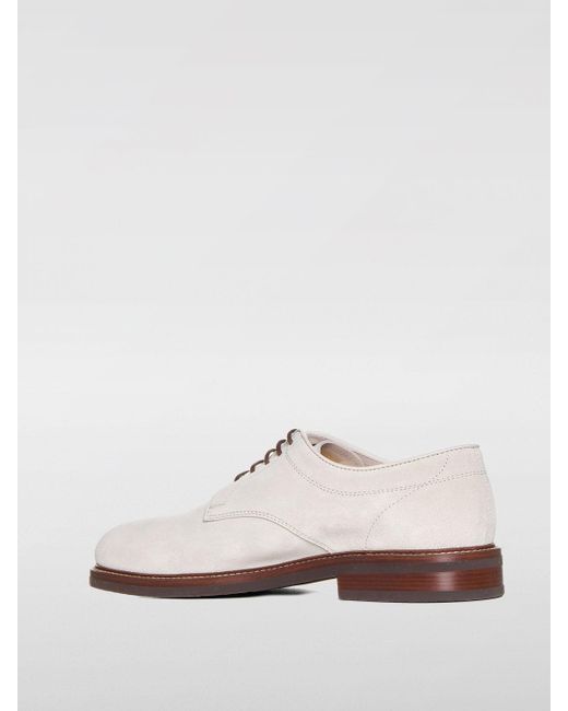 Brunello Cucinelli White Brogue Shoes for men