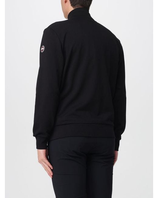 Colmar Black Cotton Zip-Up Sweatshirt for men