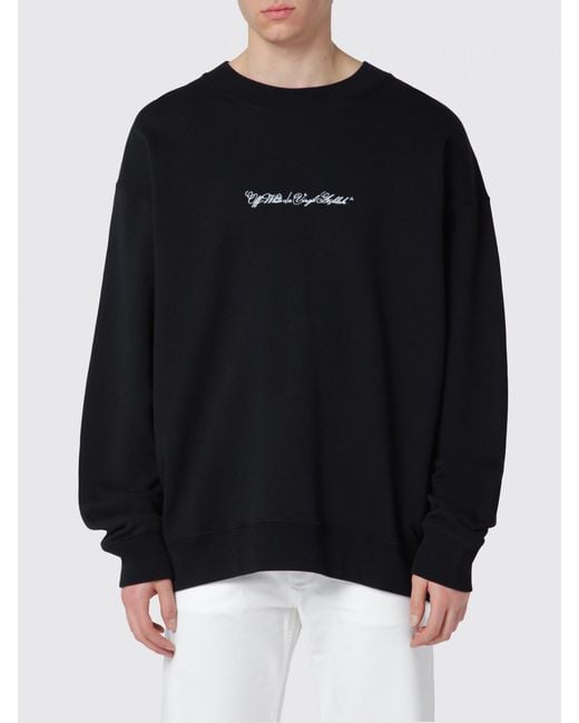Off-White c/o Virgil Abloh Black Crew Neck Sweatshirt With Arrow Logo for men