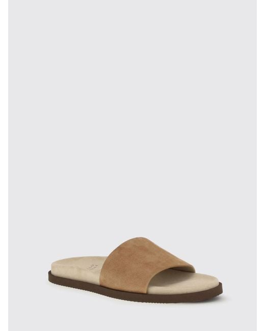 Brunello Cucinelli Natural Suede Sliders for men