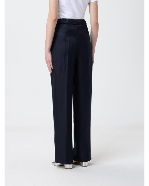 Liviana Conti Blue Cesira Linen Blend Tailored Trousers