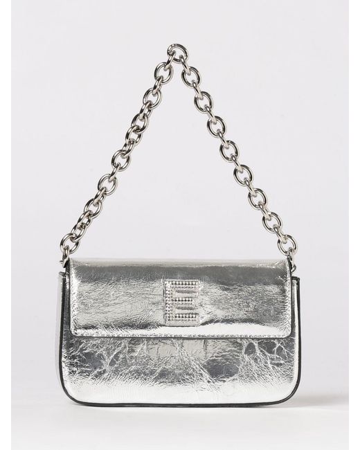 ERMANNO FIRENZE Gray Laminated Leather Bag