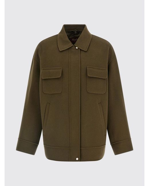 Max Mara Green Virgin Wool Coat