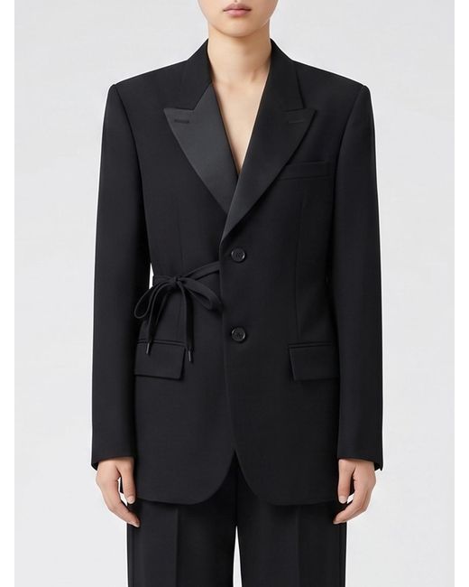 Balenciaga Black Double Breasted Wool Blazer