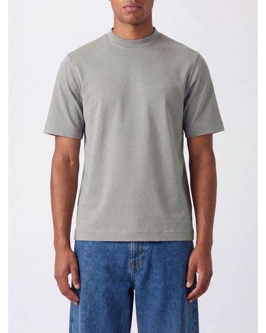 Circolo 1901 Gray Short-Sleeved Stretch Cotton Jersey Crewneck T-Shirt for men