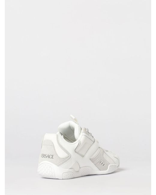 Versace Kalbsleder Wildleder Technical Sneakers in White für Herren