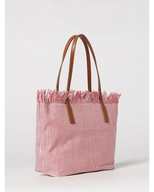 Mc2 Saint Barth Pink Cotton Bag With Embroidered Logo