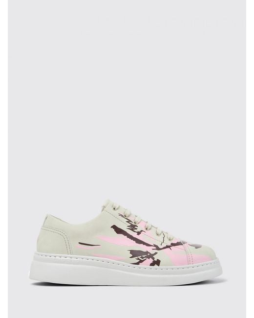 Camper White Twins Recycled Leather Printed Sneakers
