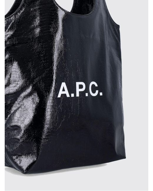 A.P.C. Black Small Ninon Vinyl Shoulder Bag for men
