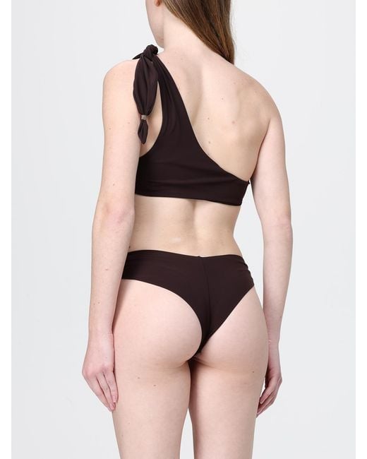 Brunello Cucinelli Black One Shoulder Bikini Top