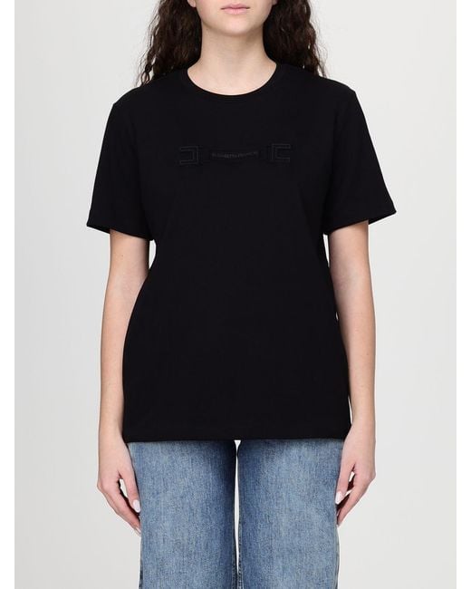 Elisabetta Franchi Black Cotton T-Shirt